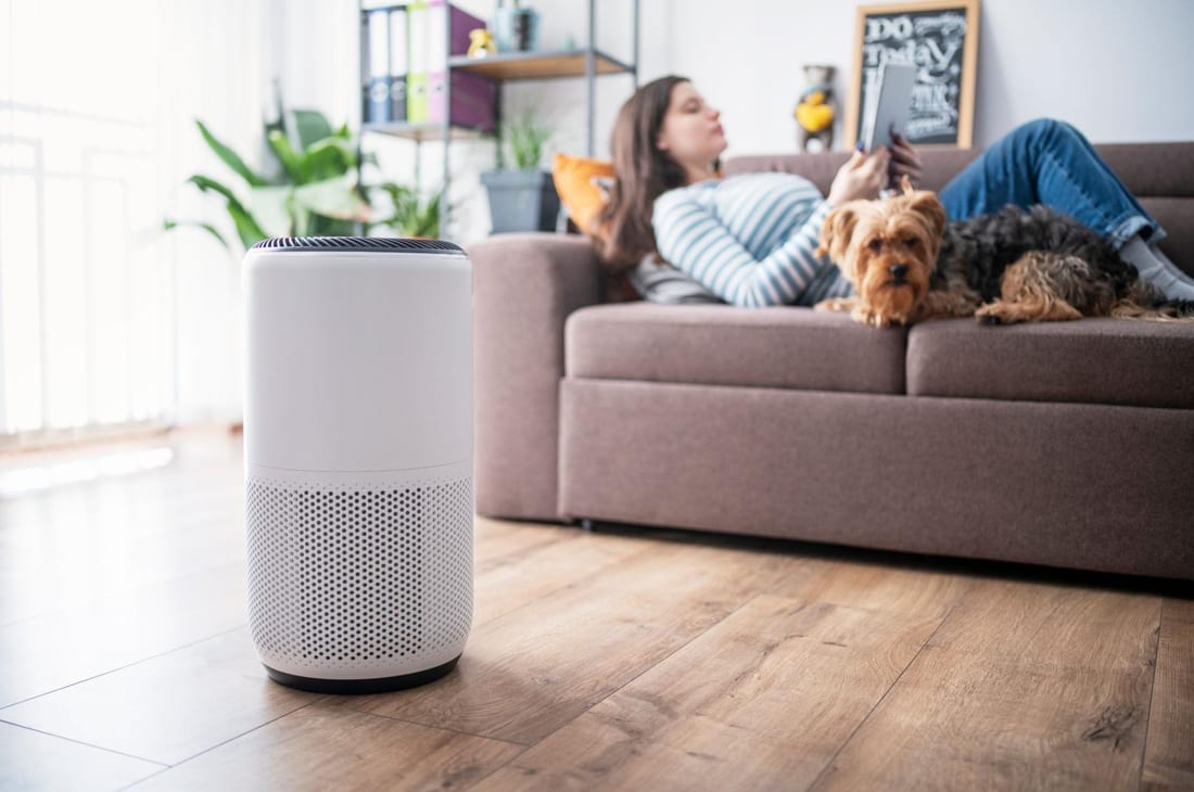 Sala de estar luminosa com ambiente limpo e calmo